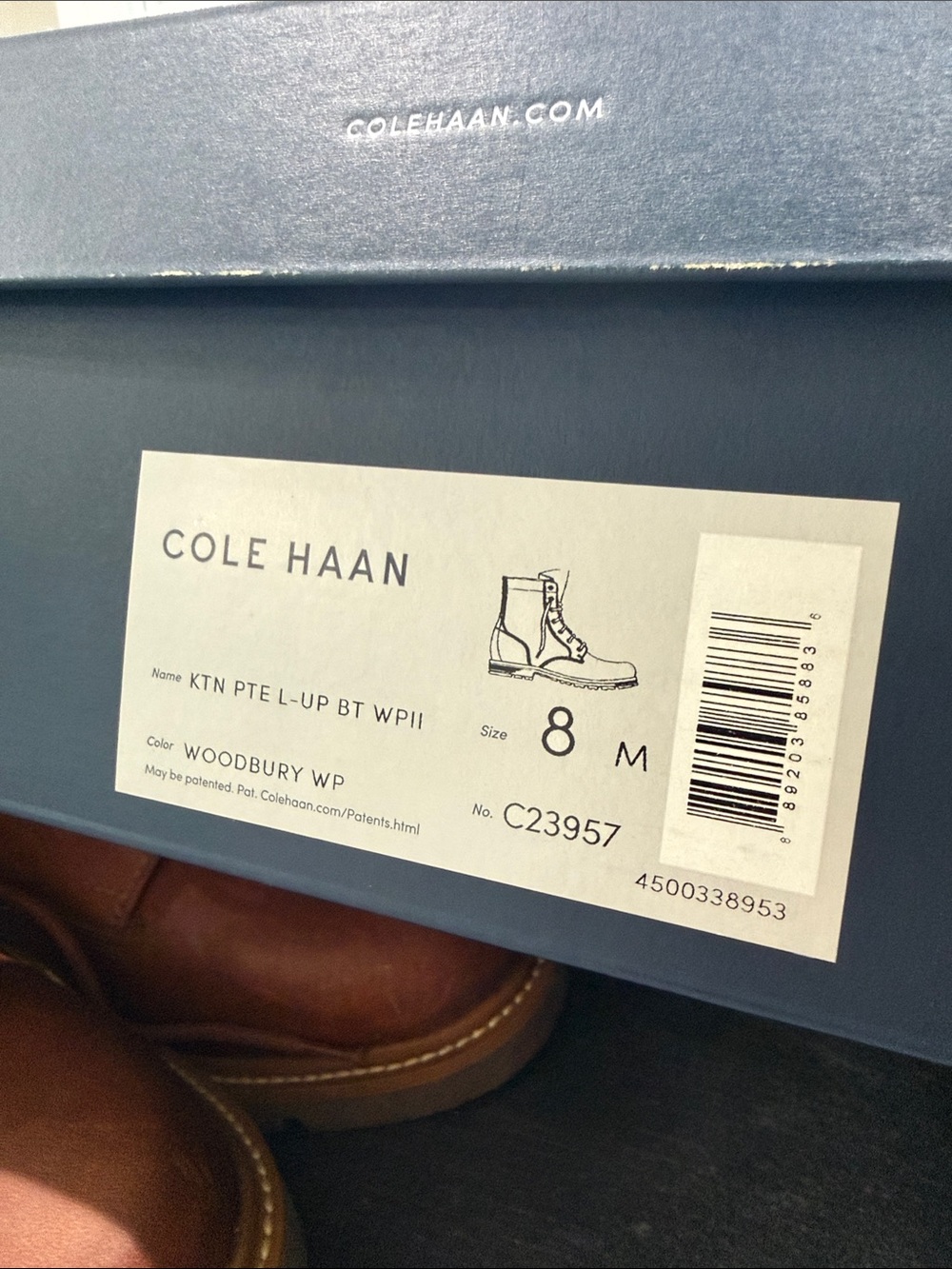 Cole Haan Men's Brown Leather Lace-Up Boots - Picture 8 of 8